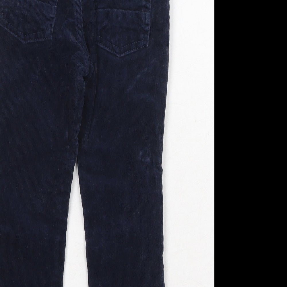 Marks and Spencer Boys Blue Cotton Chino Trousers Size 2-3 Years Regular Zip