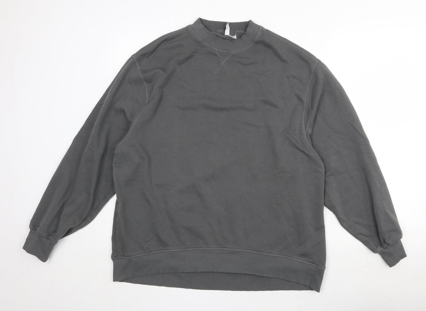 Divided by H&M Womens Green Round Neck Cotton Pullover Jumper Size M