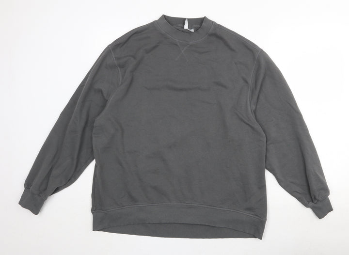 Divided by H&M Womens Green Round Neck Cotton Pullover Jumper Size M