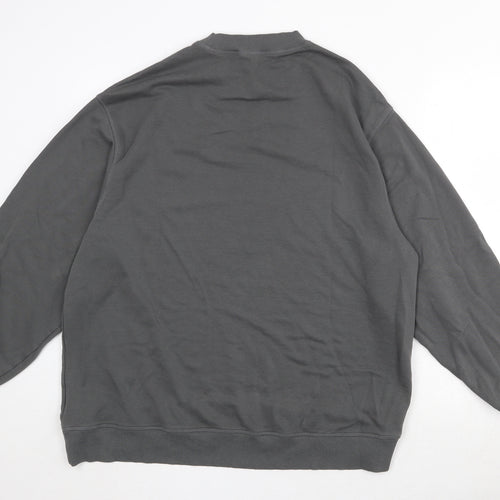 Divided by H&M Womens Green Round Neck Cotton Pullover Jumper Size M