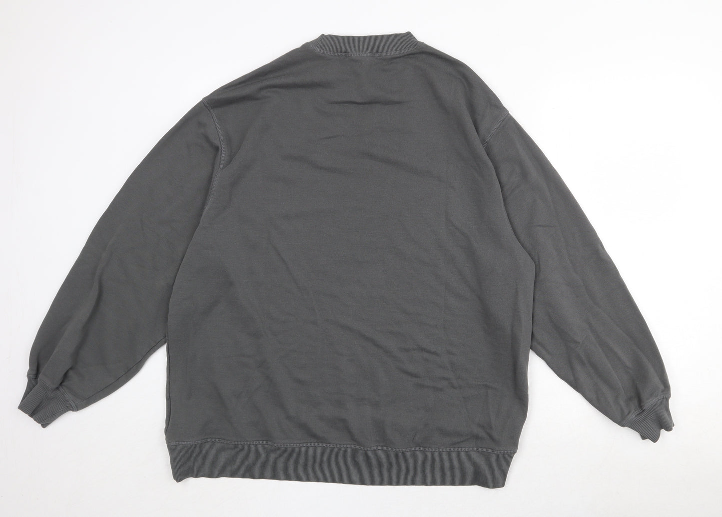 Divided by H&M Womens Green Round Neck Cotton Pullover Jumper Size M