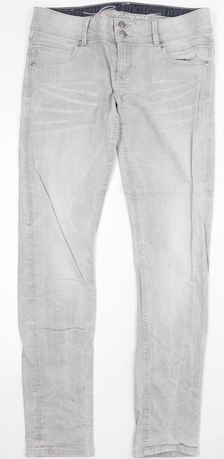 Esprit Womens Grey Cotton Skinny Jeans Size 31 in Regular Zip