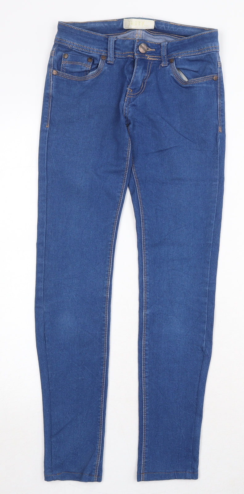JustF Womens Blue Cotton Skinny Jeans Size XS Regular Zip