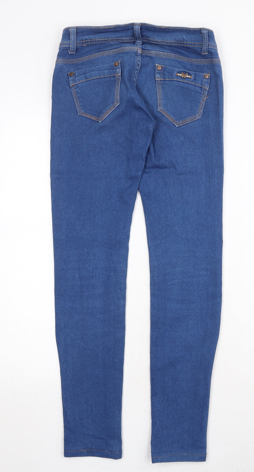 JustF Womens Blue Cotton Skinny Jeans Size XS Regular Zip