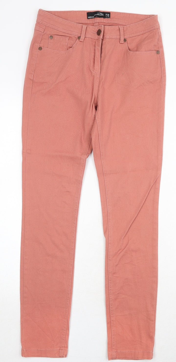 Miso Womens Pink Cotton Skinny Jeans Size 10 Regular Zip