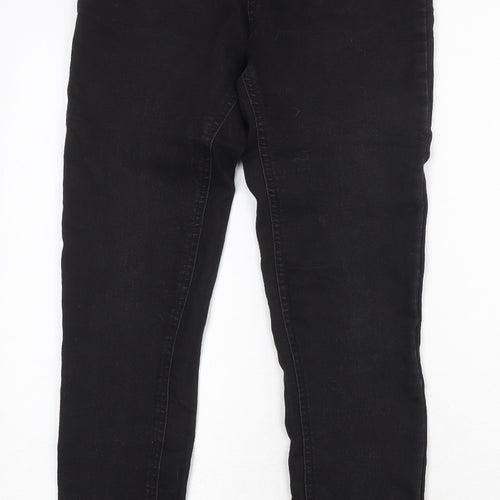 Dunnes Stores Womens Black Cotton Skinny Jeans Size 10 Regular Zip