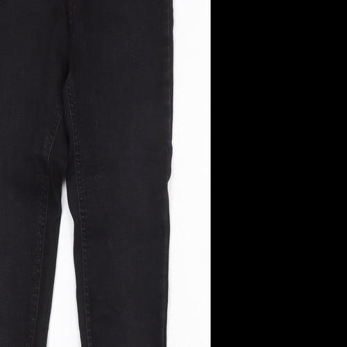Dunnes Stores Womens Black Cotton Skinny Jeans Size 10 Regular Zip