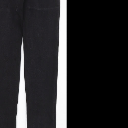 Dunnes Stores Womens Black Cotton Skinny Jeans Size 10 Regular Zip