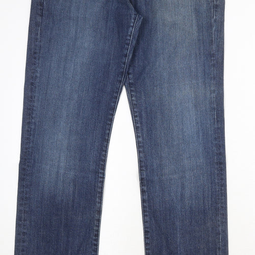 Full Circle Womens Blue Cotton Straight Jeans Size 34 in Regular Zip