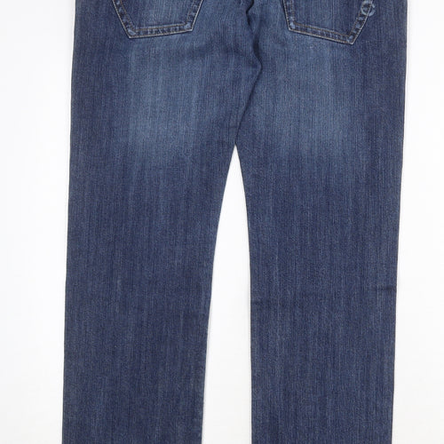 Full Circle Womens Blue Cotton Straight Jeans Size 34 in Regular Zip