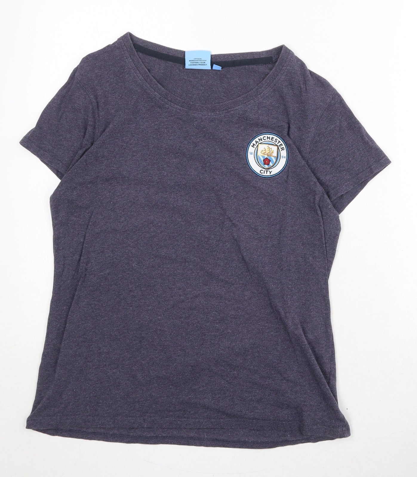 Manchester City FC Womens Blue Cotton Basic T-Shirt Size 12 Round Neck - Manchester City