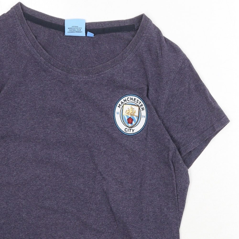 Manchester City FC Womens Blue Cotton Basic T-Shirt Size 12 Round Neck - Manchester City
