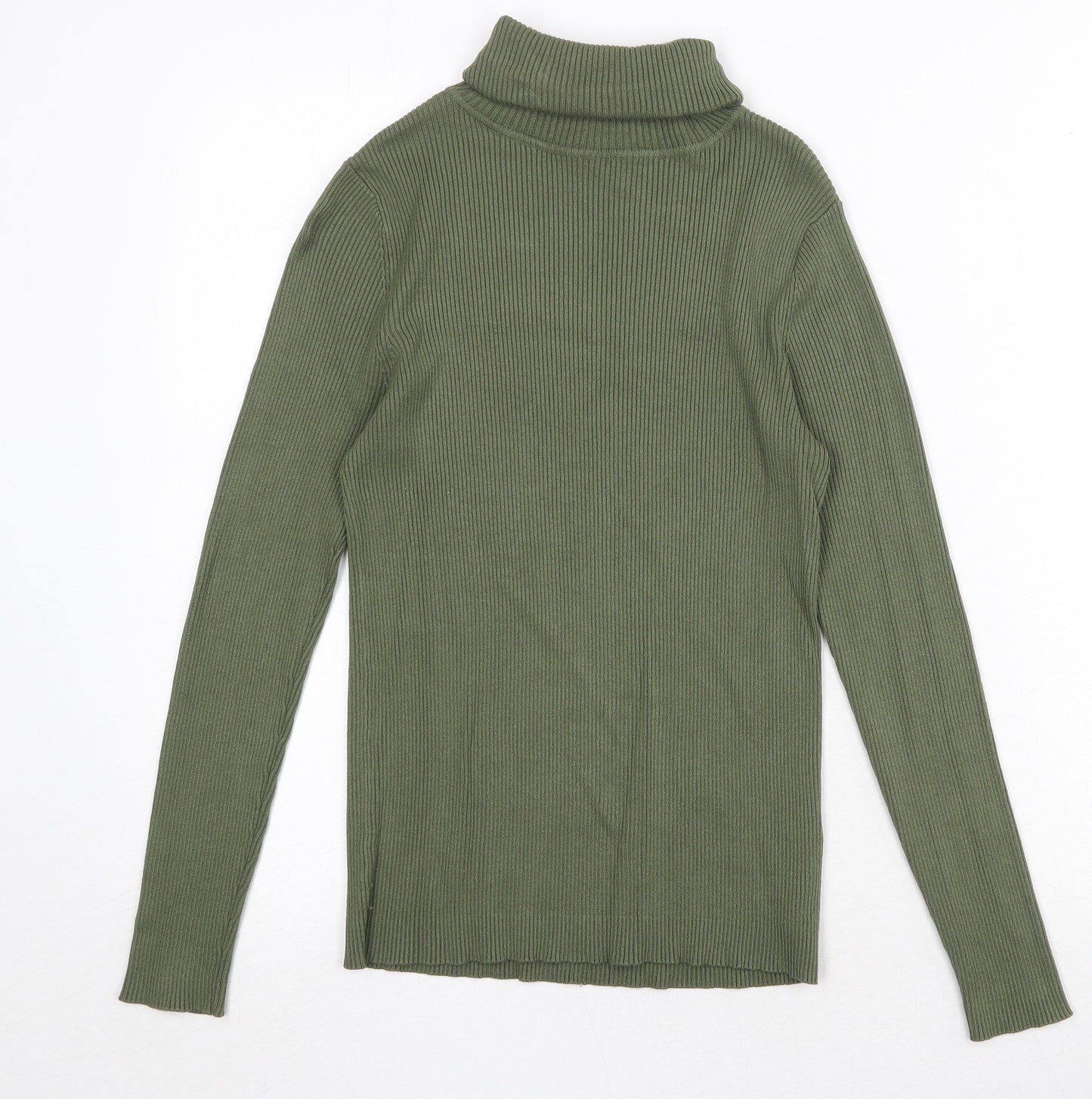 New Look Womens Green Roll Neck Viscose Pullover Jumper Size 12