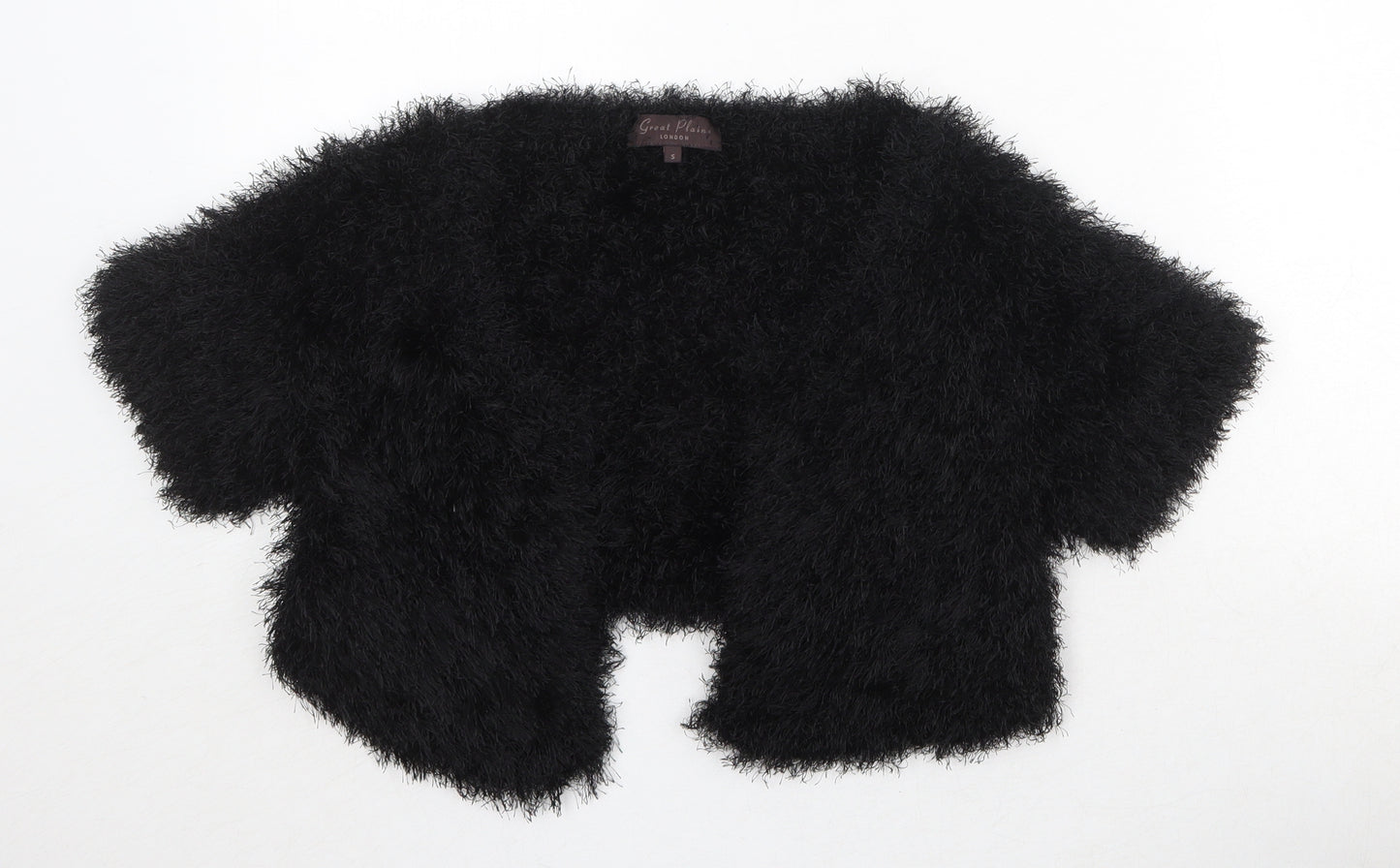 Great Plains Womens Black V-Neck Polyester Cardigan Jumper Size S