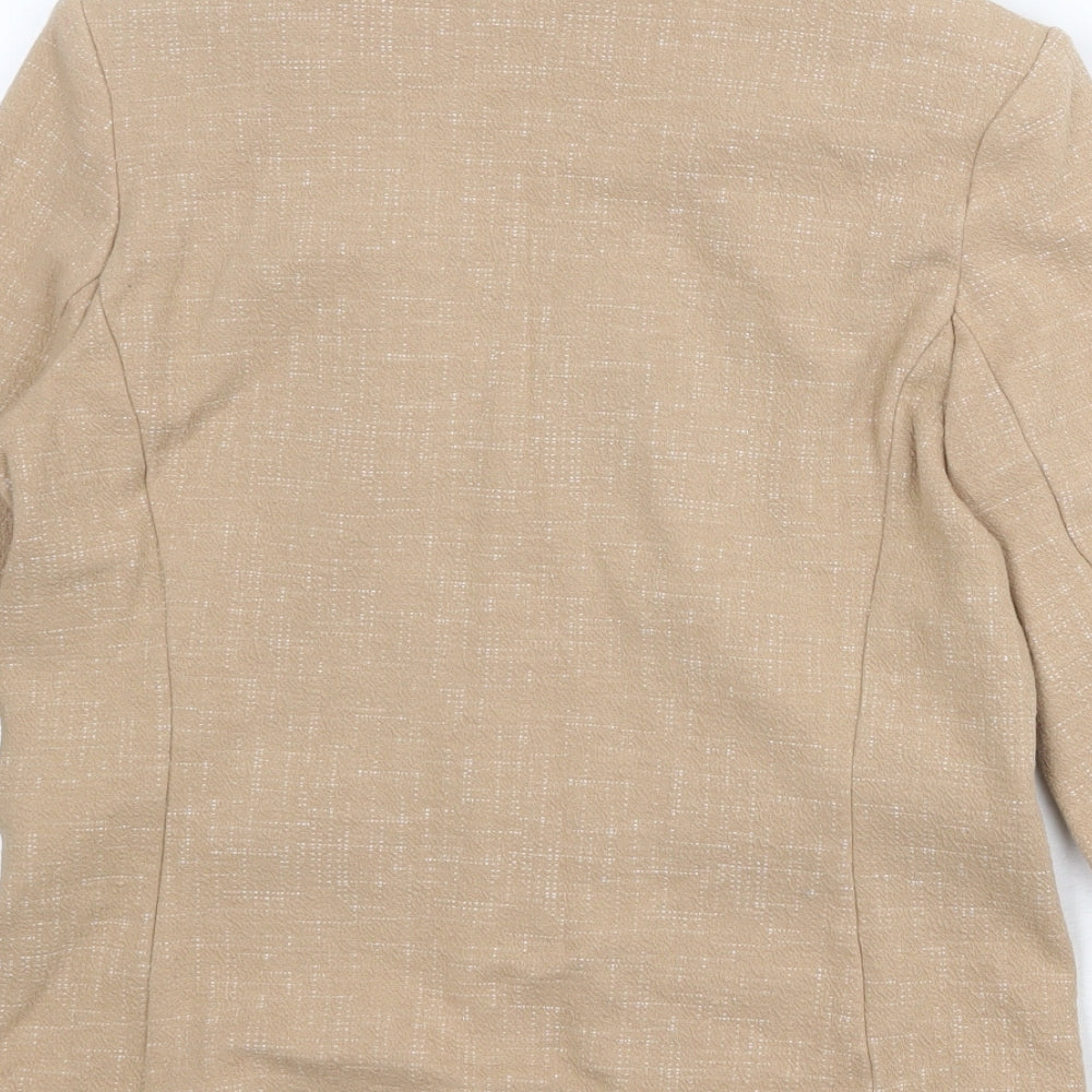 Marks and Spencer Womens Beige Cotton Jacket Blazer Size 10