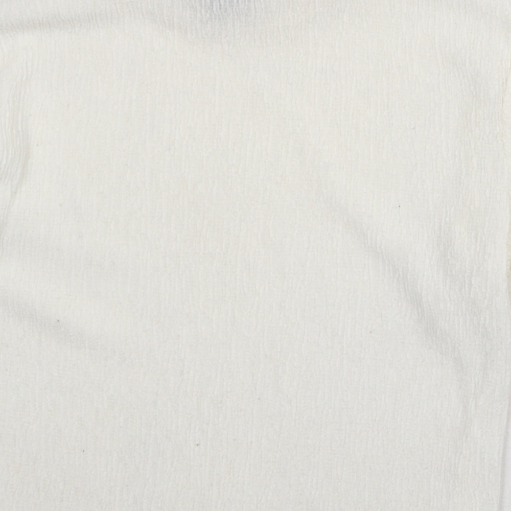 Topshop Womens Ivory Polyester Basic T-Shirt Size 8 Mock Neck