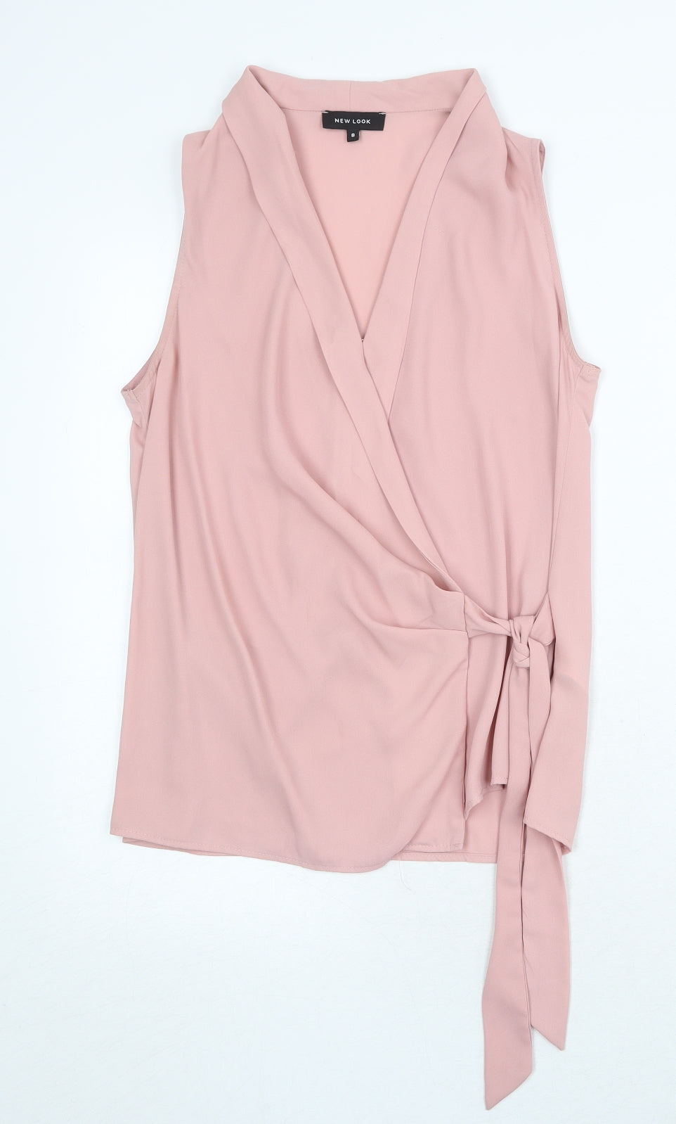 New Look Womens Pink Polyester Basic Tank Size 8 V-Neck
