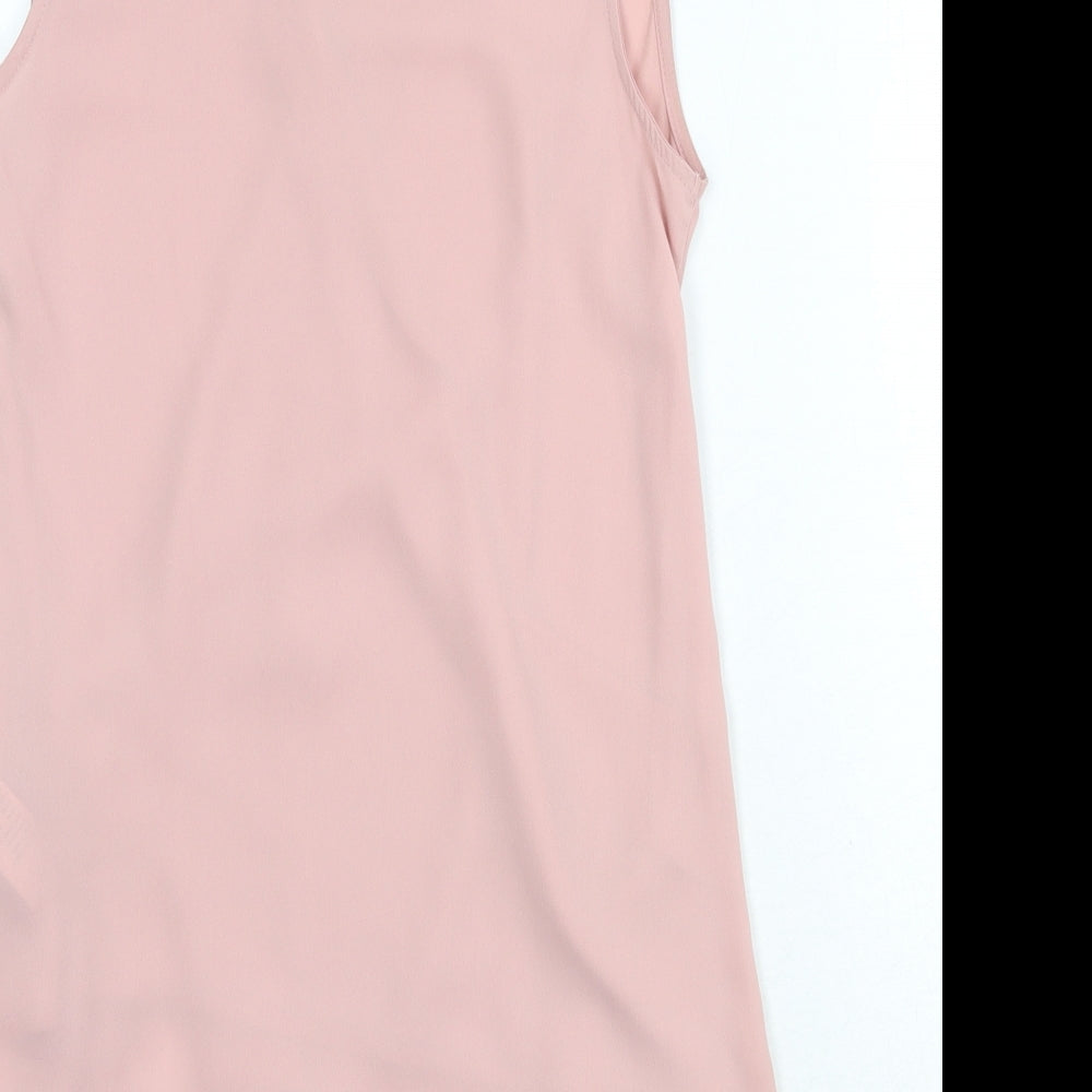New Look Womens Pink Polyester Basic Tank Size 8 V-Neck