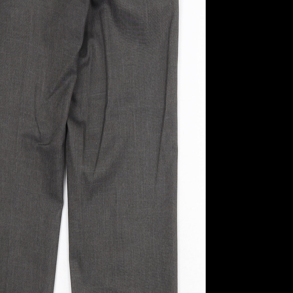 Marks and Spencer Mens Grey Polyester Dress Pants Trousers Size 32 in Regular Zip