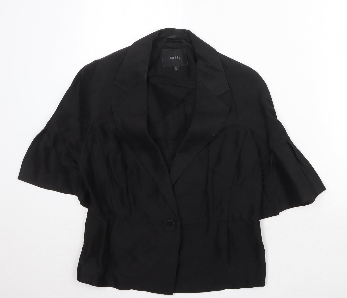 Coast Womens Black Linen Jacket Blazer Size 12