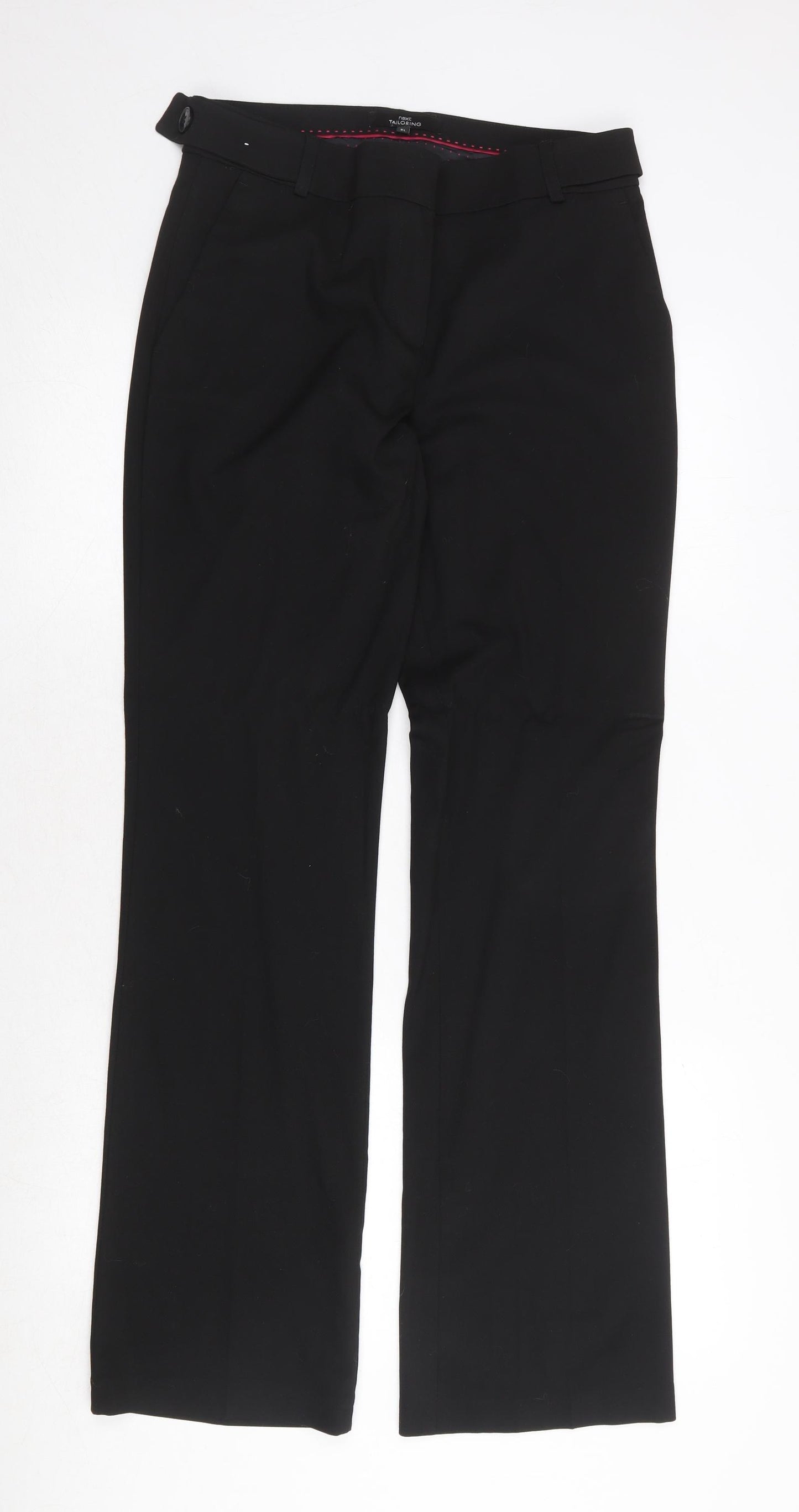 NEXT Womens Black Polyester Dress Pants Trousers Size 8 Regular Zip
