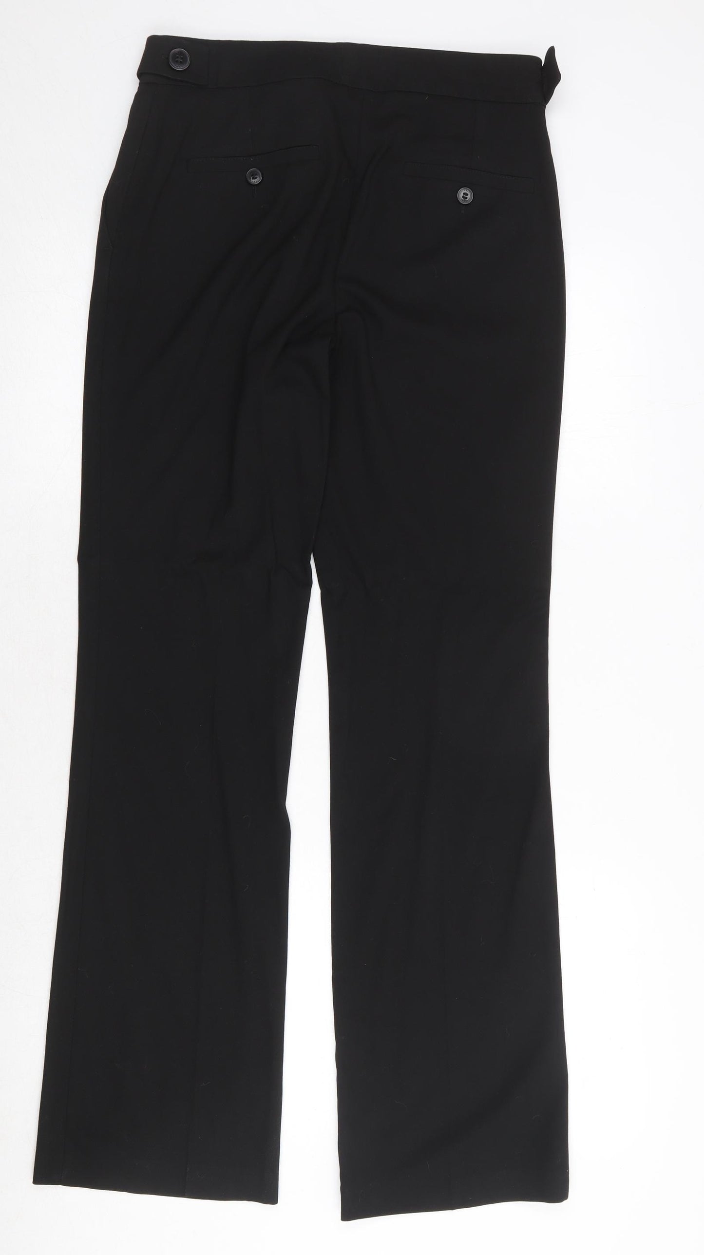 NEXT Womens Black Polyester Dress Pants Trousers Size 8 Regular Zip