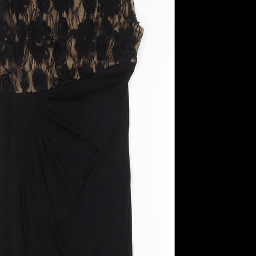 Connected Apparel Womens Black Polyester A-Line Size 10 Round Neck Pullover