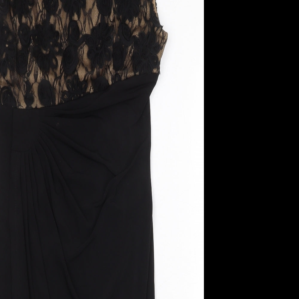 Connected Apparel Womens Black Polyester A-Line Size 10 Round Neck Pullover