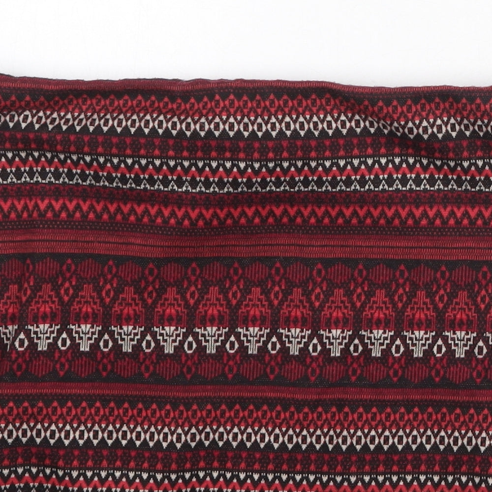 New Look Womens Red Geometric Polyester Bandage Skirt Size 12