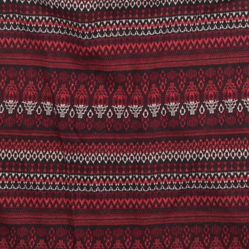 New Look Womens Red Geometric Polyester Bandage Skirt Size 12