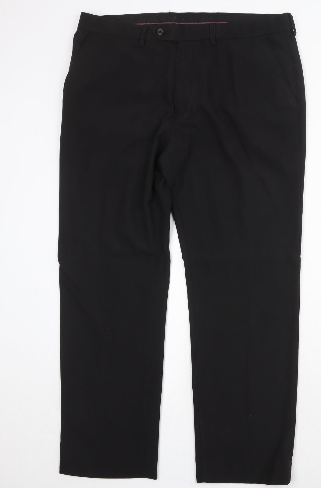 NEXT Mens Black Polyester Dress Pants Trousers Size 36 in Regular Zip