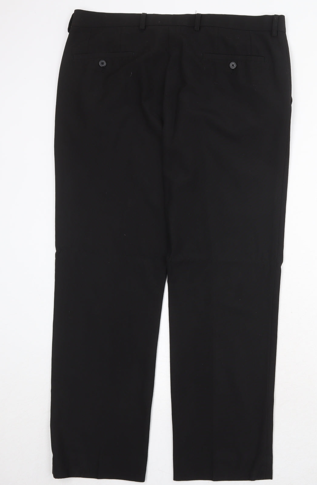 NEXT Mens Black Polyester Dress Pants Trousers Size 36 in Regular Zip