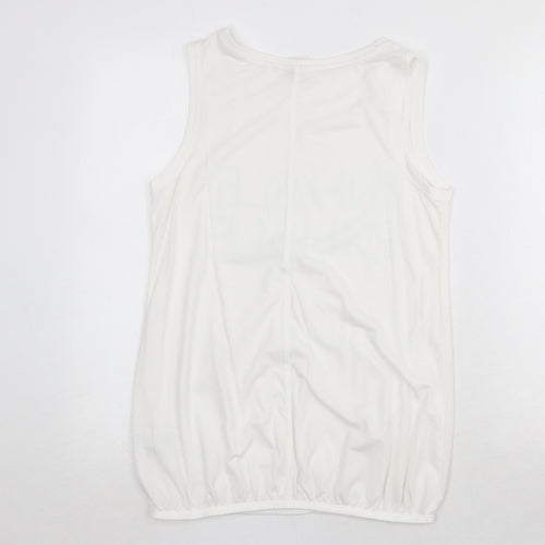 NEXT Womens White Polyester Basic Tank Size 8 Round Neck - Inhale Exhale