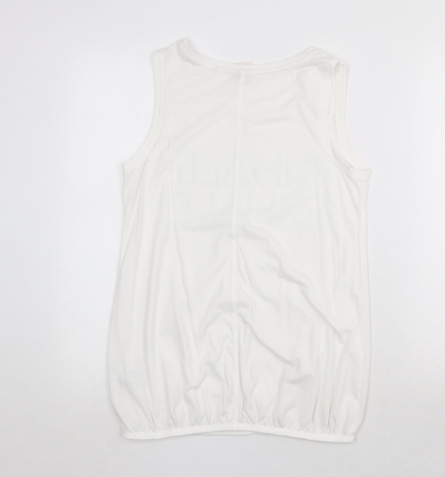 NEXT Womens White Polyester Basic Tank Size 8 Round Neck - Inhale Exhale