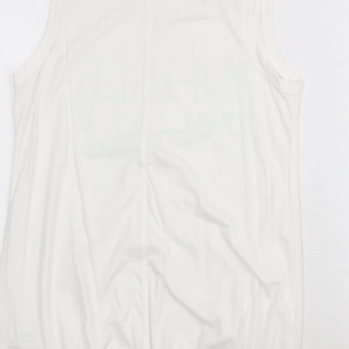 NEXT Womens White Polyester Basic Tank Size 8 Round Neck - Inhale Exhale