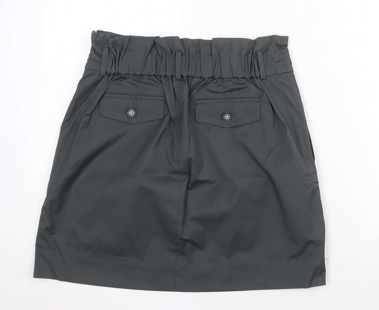 Banana Republic Womens Grey Cotton Mini Skirt Size S Zip