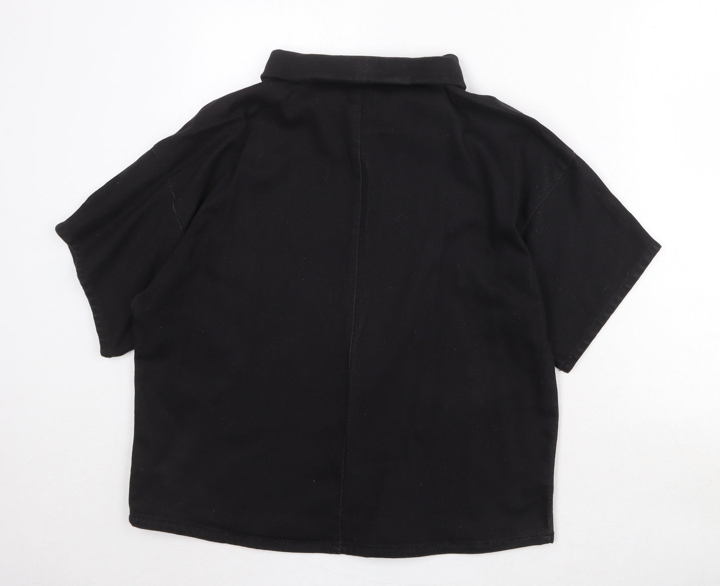 Zara Womens Black Cotton Pullover Sweatshirt Size S Pullover