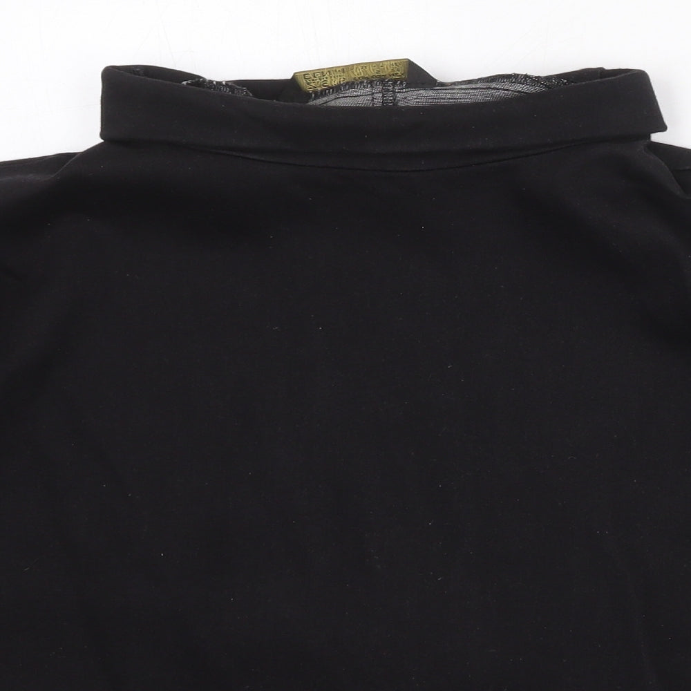 Zara Womens Black Cotton Pullover Sweatshirt Size S Pullover