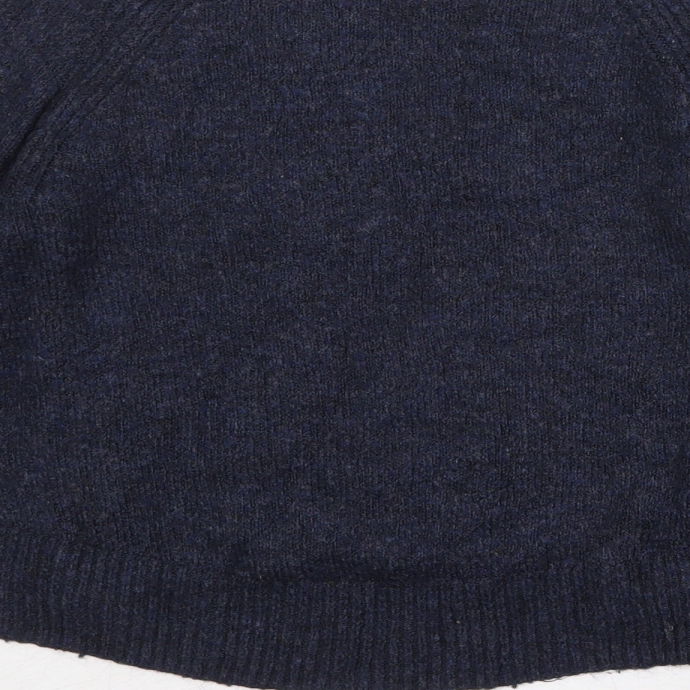 H&M Girls Blue Round Neck Acrylic Pullover Jumper Size 8-9 Years Pullover