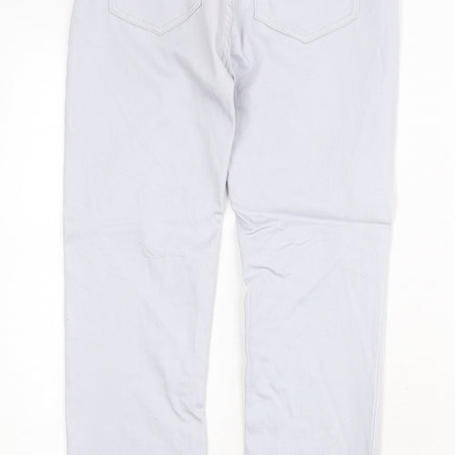 H&M Womens Grey Cotton Straight Jeans Size 12 Regular Zip