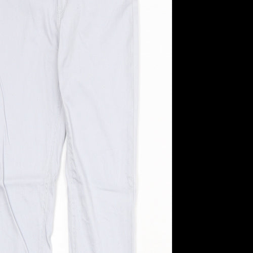 H&M Womens Grey Cotton Straight Jeans Size 12 Regular Zip