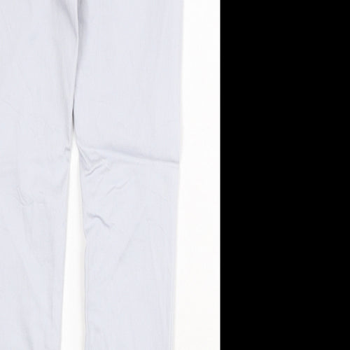 H&M Womens Grey Cotton Straight Jeans Size 12 Regular Zip