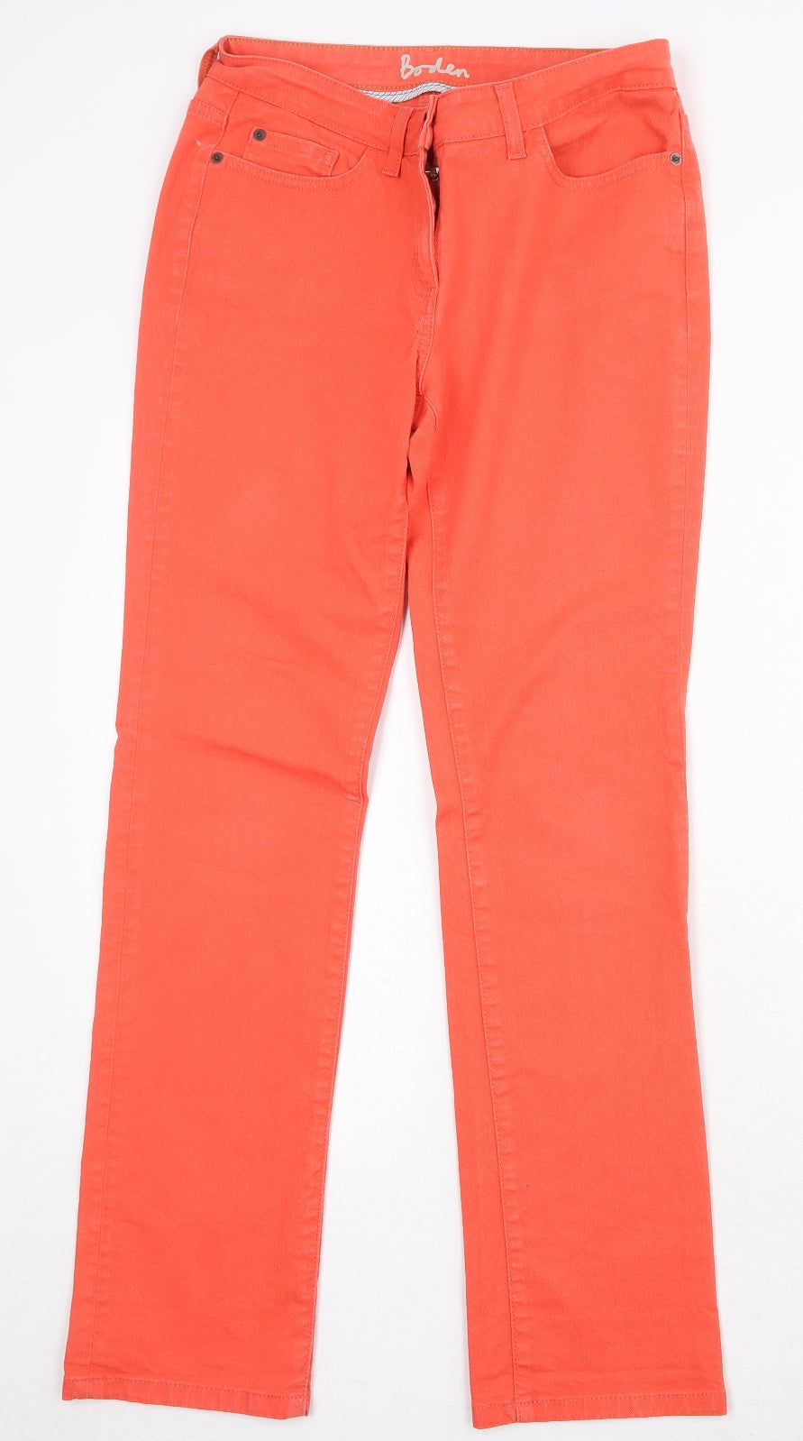 Boden Womens Red Cotton Straight Jeans Size 10 Regular Zip