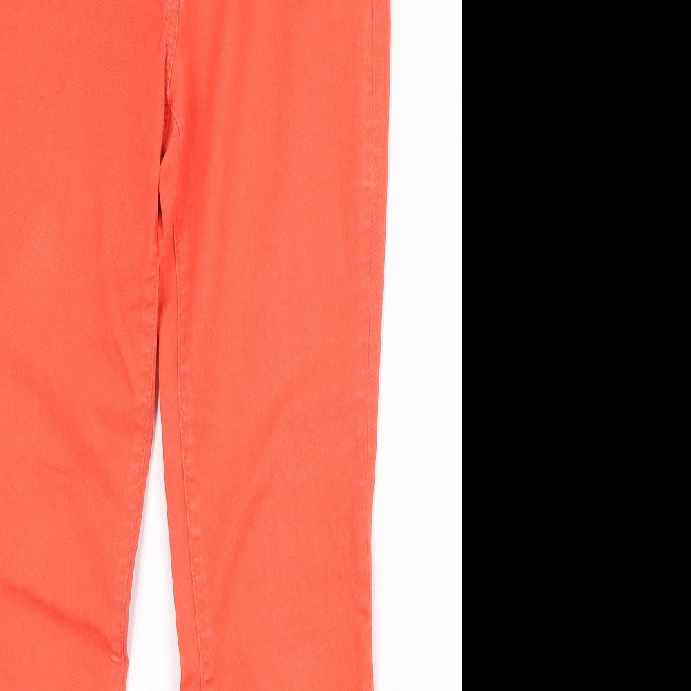 Boden Womens Red Cotton Straight Jeans Size 10 Regular Zip