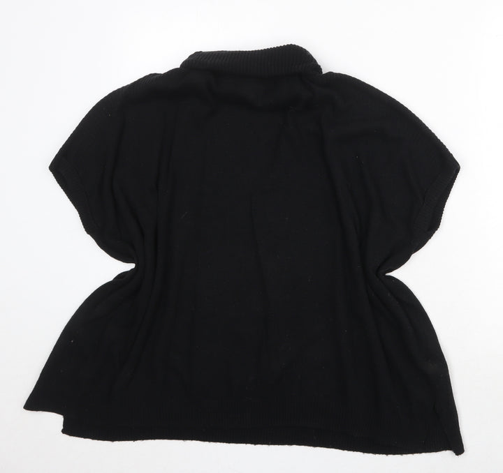 New Look Womens Black Roll Neck Viscose Pullover Jumper Size S