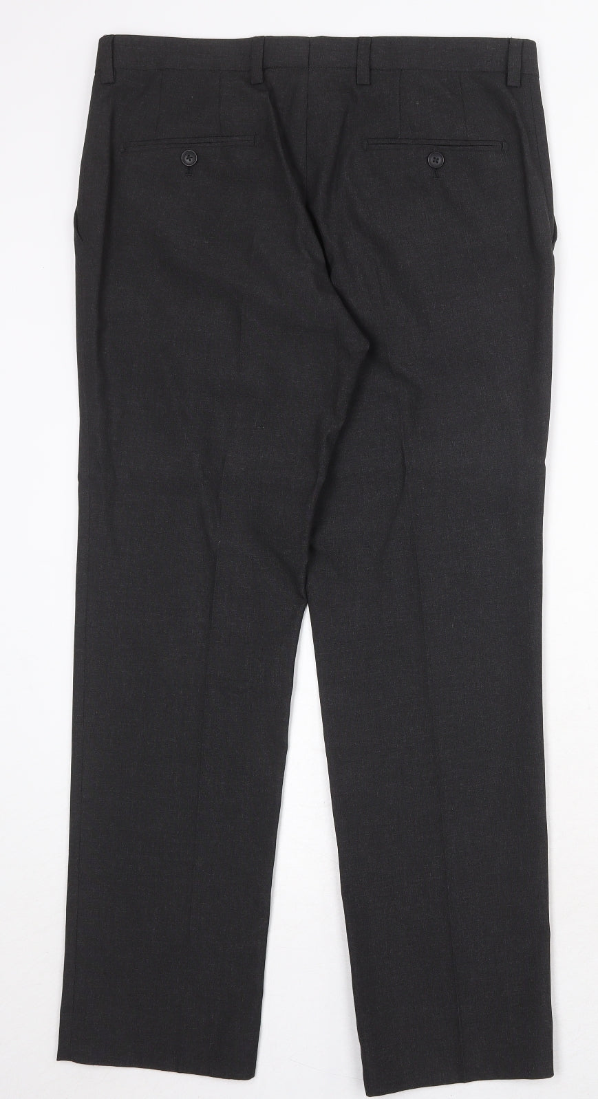 NEXT Mens Grey Polyester Dress Pants Trousers Size 32 in Regular Zip