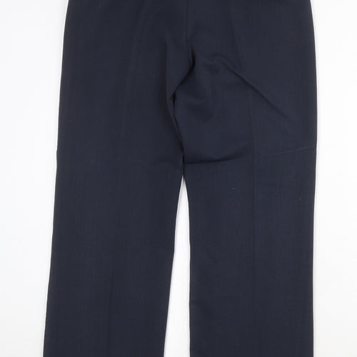 BHS Womens Blue Polyester Dress Pants Trousers Size 8 Regular Zip