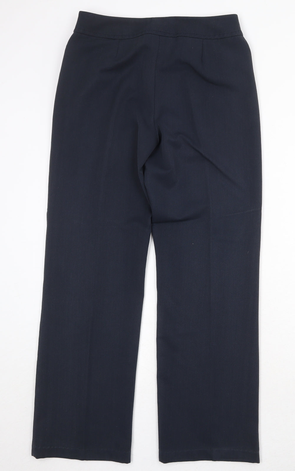 BHS Womens Blue Polyester Dress Pants Trousers Size 8 Regular Zip