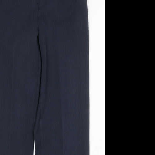 BHS Womens Blue Polyester Dress Pants Trousers Size 8 Regular Zip