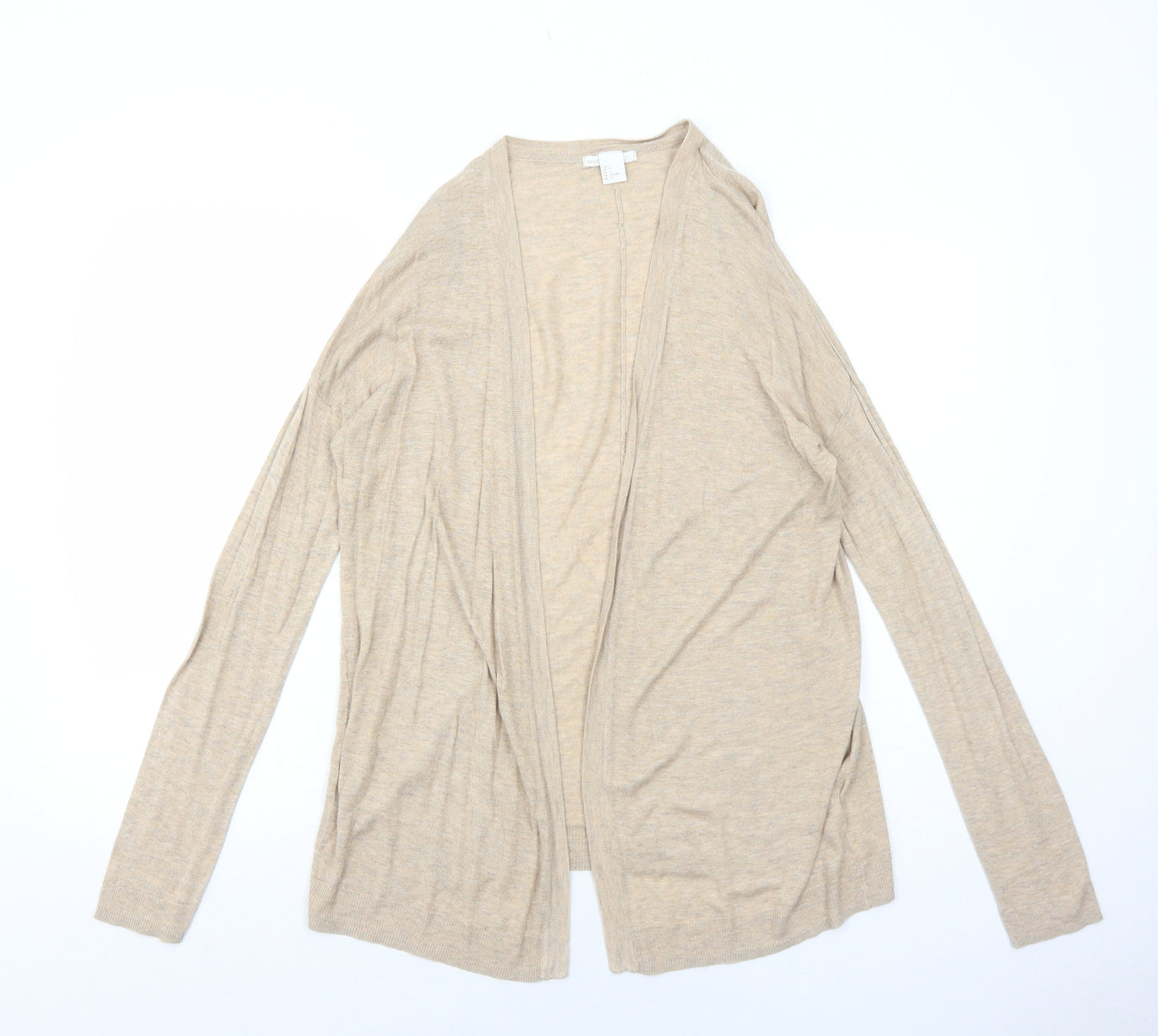 H&M Womens Beige V-Neck Viscose Cardigan Jumper Size S